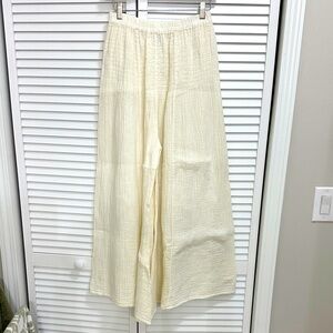 Cream Wide-Leg Pants